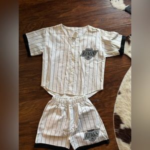 Vintage Los Angeles Kings baseball jersey kit kids medium